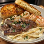 Steak and Shrimp Alfredo